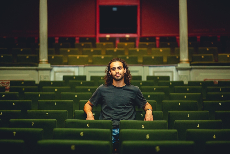 Joseph Langdon sat in the stalls at Bristol Old Vic